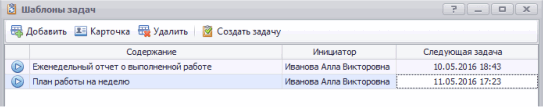 Шаблоны задач